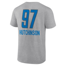 Aidan Hutchinson Detroit Lions Fanatics Branded Team Wordmark Player Name & Number T-Shirt - Heather Gray