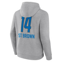 Amon-Ra St. Brown Detroit Lions Fanatics Branded Team Wordmark Player Name & Number Pullover Hoodie - Heather Gray