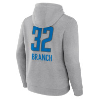 Brian Branch Detroit Lions Fanatics Branded Team Wordmark Player Name & Number Pullover Hoodie - Gray