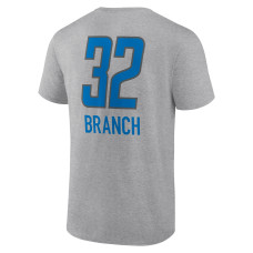 Brian Branch Detroit Lions Fanatics Branded Team Wordmark Player Name & Number T-Shirt - Heather Gray