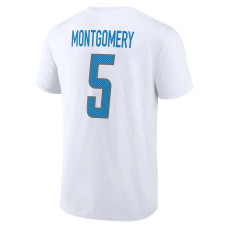 David Montgomery Detroit Lions Fanatics Branded Icon Player Name & Number T-Shirt - White