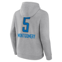 David Montgomery Detroit Lions Fanatics Branded Team Wordmark Player Name & Number Pullover Hoodie - Gray