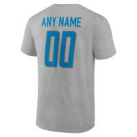 Detroit Lions Fanatics Branded Team Authentic Custom T-Shirt - Heathered Gray