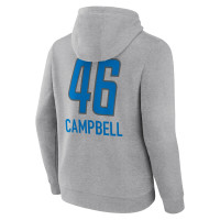 Jack Campbell Detroit Lions Fanatics Branded Team Wordmark Player Name & Number Pullover Hoodie - Gray