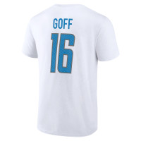 Jared Goff Detroit Lions Fanatics Branded Icon Player Name & Number T-Shirt - White