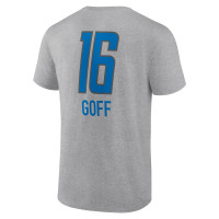 Jared Goff Detroit Lions Fanatics Branded Team Wordmark Player Name & Number T-Shirt - Heather Gray