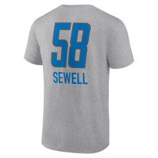 Penei Sewell Detroit Lions Fanatics Branded Team Wordmark Player Name & Number T-Shirt - Heather Gray