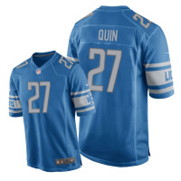 Men Detroit Lions #27 Blue Glover Quin Nike Game Jersey