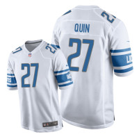 Men Detroit Lions #27 White Glover Quin Nike Game Jersey