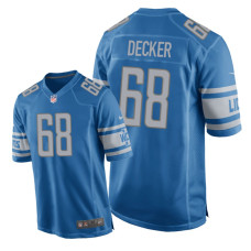 Men Detroit Lions #68 Blue Taylor Decker Nike Game Jersey