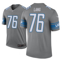 Men Detroit Lions #76 T.J. Lang Gray Nike legend color rush Jersey