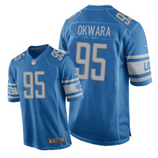 Men Detroit Lions #95 Blue Romeo Okwara Nike Game Jersey