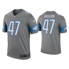 Men Detroit Lions #34 Color Rush Legend Alex Anzalone Steel Jersey