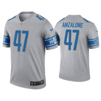 Men Detroit Lions #34 Alex Anzalone Gray Inverted Legend Jersey