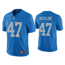 Men Detroit Lions #34 Alex Anzalone Vapor Limited Blue Jersey