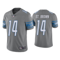 Men Detroit Lions #14 Color Rush Limited Amon-Ra St. Brown Steel Jersey