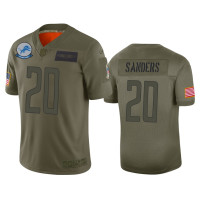 Men Detroit Lions #20 Barry Sanders Camo 2019 Salute to Service Limited Jersey