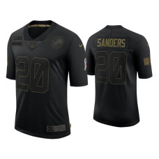 Men Detroit Lions #20 Barry Sanders Black 2020 Salute to Service Limited Jersey