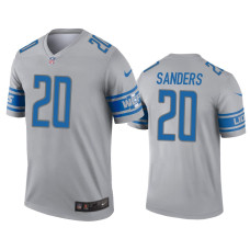 Men Detroit Lions #20 Barry Sanders Gray Inverted Legend Jersey