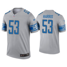 Men Detroit Lions #53 Charles Harris Gray Inverted Legend Jersey