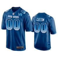 Men Detroit Lions #00 Lions Custom NFC Nike Game Royal Jersey - 2019 Pro Bowl