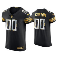 Men Detroit Lions #00 Custom Black Golden Edition Elite Jersey