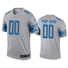 Men Detroit Lions #00 Custom Gray Inverted Legend Jersey