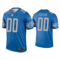 Men Detroit Lions #00 Custom Blue Legend Jersey