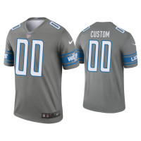 Men Detroit Lions #00 Custom Steel Legend Jersey