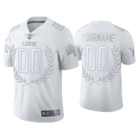 Men Detroit Lions #00 Custom White Vapor Limited Platinum Jersey