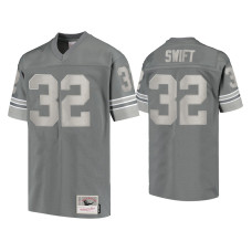 Men Detroit Lions #32 D'Andre Swift Charcoal 1996 Metal Replica Jersey