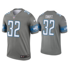 Men Detroit Lions #32 D'Andre Swift Steel Legend Jersey