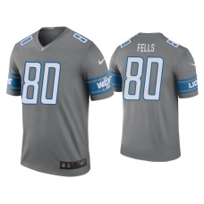 Men Detroit Lions #80 Color Rush Legend Darren Fells Steel Jersey