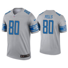 Men Detroit Lions #80 Darren Fells Gray Inverted Legend Jersey