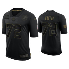 Men Detroit Lions #72 Halapoulivaati Vaitai Black 2020 Salute to Service Limited Jersey