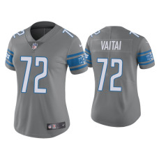 Women Detroit Lions #72 Color Rush Limited Halapoulivaati Vaitai Steel Jersey