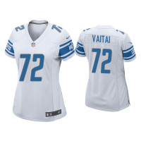 Women Detroit Lions #72 Halapoulivaati Vaitai White Game Jersey