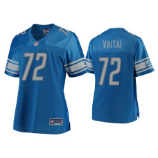 Women Detroit Lions #72 Halapoulivaati Vaitai Blue Pro Line Jersey