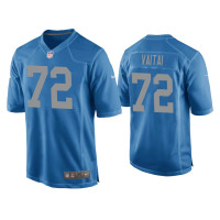 Men Detroit Lions #72 Halapoulivaati Vaitai Blue Throwback Game Jersey