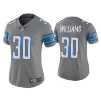 Women Detroit Lions #30 Color Rush Limited Jamaal Williams Steel Jersey