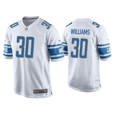 Men Detroit Lions #30 Jamaal Williams White Game Jersey