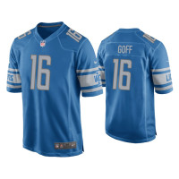 Men Detroit Lions #16 Jared Goff Blue Game Jersey