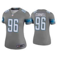 Women Detroit Lions #96 Color Rush Legend Jashon Cornell Steel Jersey