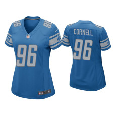 Women Detroit Lions #96 Jashon Cornell Blue Game Jersey