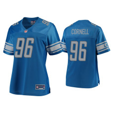 Women Detroit Lions #96 Jashon Cornell Blue Pro Line Jersey