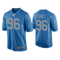 Men Detroit Lions #96 Jashon Cornell Blue Throwback Game Jersey