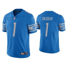 Men Detroit Lions #1 Jeff Okudah Vapor Limited Light Blue Jersey