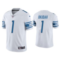 Men Detroit Lions #1 Jeff Okudah Vapor Limited White Jersey