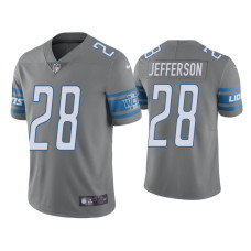 Men Detroit Lions #28 Color Rush Limited Jermar Jefferson Steel Jersey