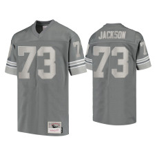 Men Detroit Lions #73 Jonah Jackson Charcoal 1996 Metal Replica Jersey